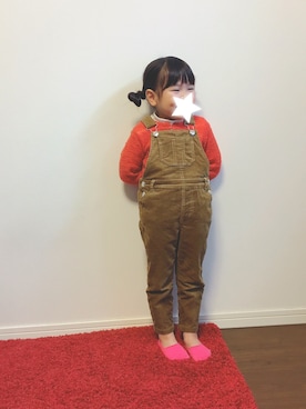 「GLOBAL WORK（グローバルワーク）のアイテム（オールインワン・サロペット）」を使った、chiiii4さん（キッズ・100cm）の冬コーディネート