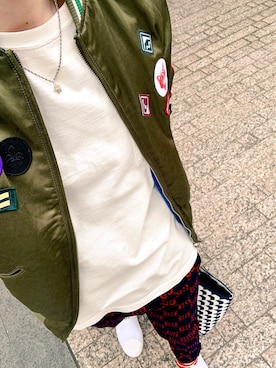 「DIESEL（ディーゼル）のアイテム（MA-1）」を使った、Yuma Obaeさん（メンズ・172cm）の冬コーディネート