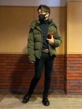 「Right-on（ライトオン）のアイテム（ダウンジャケット/コート）」を使った、Rikuto©️1999さん（メンズ・165cm）の冬コーディネート