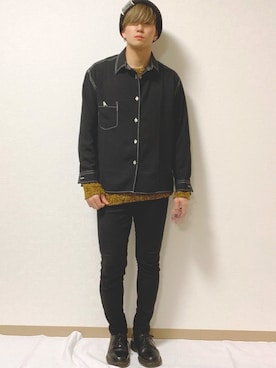 「金髪」｜「アイテム（その他）」を使った、Rikuto©️1999さん（メンズ・165cm）の冬コーディネート