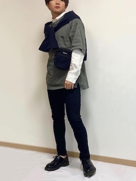 「Johnbull Private labo（ジョンブルプライベートラボ）のアイテム（トップス）」を使った、Rikuto©️1999さん（メンズ・165cm）の春コーディネート