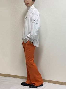 「BASQUE magenta（バスクマゼンタ）のアイテム（スラックス）」を使った、Rikuto©️1999さん（メンズ・165cm）の春コーディネート