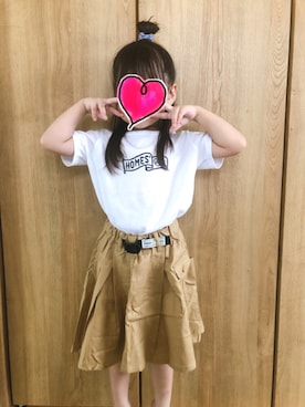 「アイテム（ヘアアクセサリー、ブルー系）」を使った、minaki829さん（キッズ・100cm）の夏コーディネート