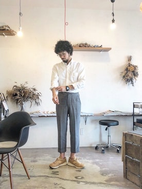 「BLACK FLEECE by Brooks Brothers（ブラックフリースバイブルックスブラザーズ）のアイテム（シャツ/ブラウス）」を使った、モリシタ ヨシノリさん（メンズ・173cm）の秋コーディネート