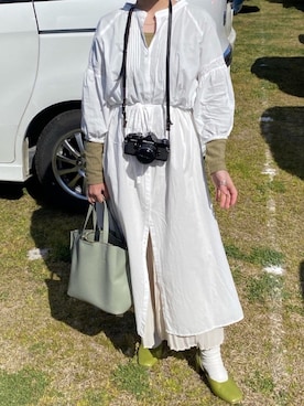 「シャーベットカラー」｜「アイテム（ワンピース/ドレス）」を使った、栞里さん（レディース・147cm）の春コーディネート