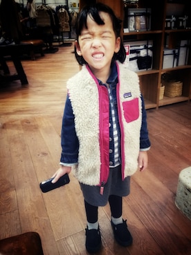 「おんなのこコーデ」｜「アイテム（デニムジャケット）」を使った、まなめき♡さん（キッズ・100cm）の冬コーディネート