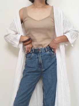 「マムジーンズ」｜nachicoさん（レディース・164cm）の夏コーディネート