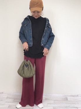 「やっぱりストリートが好き」｜「アイテム（デニムジャケット）」を使った、nachicoさん（レディース・164cm）の秋コーディネート