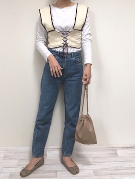 「ビスチェコーデ」｜nachicoさん（レディース・164cm）の春コーディネート