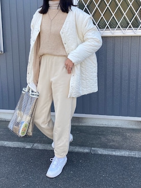 「スウエットパンツ」｜「アイテム（その他アウター）」を使った、nachicoさん（レディース・164cm）の春コーディネート