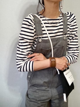 「パワショル」｜「アイテム（オールインワン・サロペット）」を使った、nachicoさん（レディース・164cm）の春コーディネート