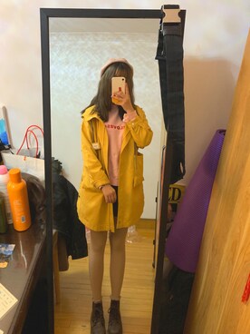 「chuu（チュー）のアイテム（パーカー）」を使った、木之本麦さん（レディース・168cm）の冬コーディネート