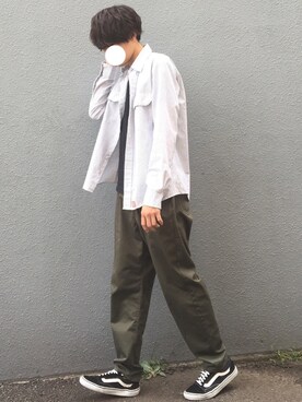 「niko and...（ニコアンド）のアイテム（チノパンツ）」を使った、田中さん（メンズ・178cm）の夏コーディネート