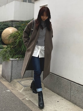 「crie conforto（クリーコンフォルト）のアイテム（ジャケット/アウター）」を使った、nakajo_marinaさん（レディース・160cm）の冬コーディネート