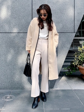 「crie conforto（クリーコンフォルト）のアイテム（ジャケット/アウター）」を使った、nakajo_marinaさん（レディース・160cm）の冬コーディネート