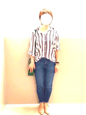「DHOLIC（ディーホリック）のアイテム（シャツ/ブラウス、その他）」を使った、pinkyさん（レディース・157cm）の夏コーディネート