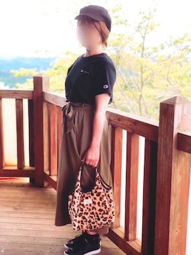 「3coins（3coins）のアイテム（キャスケット、ブラック系）」を使った、pinkyさん（レディース・157cm）の夏コーディネート
