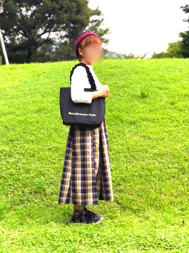 「3coins（3coins）のアイテム（トートバッグ、ブラック系）」を使った、pinkyさん（レディース・157cm）の秋コーディネート