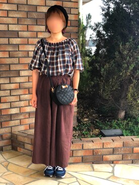 「INGNI（イング）のアイテム（ショルダーバッグ、ブラック系）」を使った、pinkyさん（レディース・157cm）の秋コーディネート