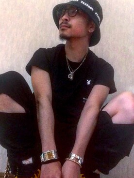 「SAAD（サード）のアイテム（アクセサリー）」を使った、Yuya Satodateさん（メンズ・162cm）の春コーディネート