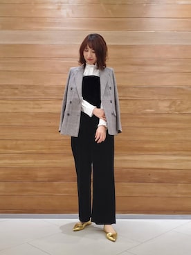 「UNITED ARROWS（ユナイテッドアローズ）のアイテム（サロペット/オーバーオール）」を使った、池田 優子さん（レディース・164cm）の夏コーディネート