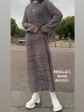 「HELK（ヘルク）のアイテム（ワンピース/ドレス）」を使った、みなさん（レディース・154cm）の冬コーディネート