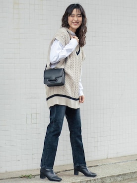 Miki Katsutaさん（レディース・160cm）の冬コーディネート