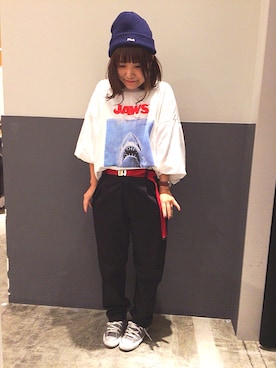 「FILA（フィラ）のアイテム（帽子）」を使った、chakiさん（レディース・156cm）の秋コーディネート