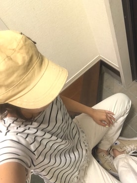 「三つ編み×帽子」｜たぬきさん（レディース・161cm）の夏コーディネート
