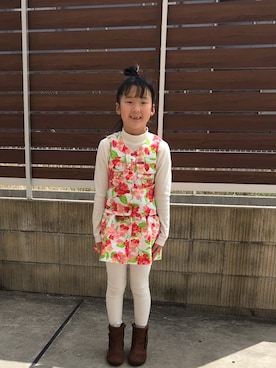 「おんなのこコーデ」｜「アイテム（その他）」を使った、たぬきさん（キッズ・110cm）の春コーディネート