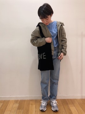 「orslow」｜「アイテム（その他アウター）」を使った、inomataさん（レディース・156cm）の春コーディネート