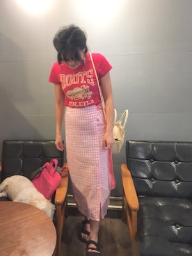 「roots（ルーツ）のアイテム（トップス）」を使った、fjy.lover❁さん（レディース・159cm）の夏コーディネート