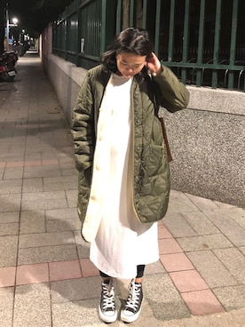 「軍綠色外套」｜fjy.lover❁さん（レディース・159cm）の冬コーディネート
