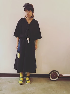 「アイテム（サンダル、グリーン系）」を使った、さとさん（レディース・157cm）の夏コーディネート