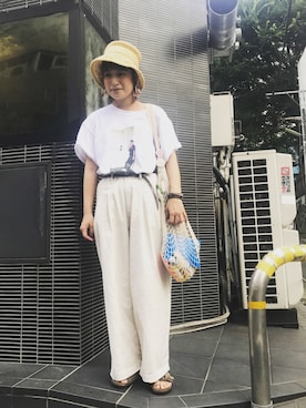 「PAR ICI（パーリッシィ）のアイテム」を使った、さとさん（レディース・157cm）の夏コーディネート