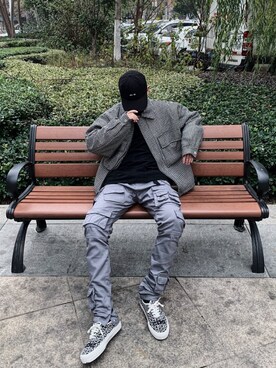 「CDG（シーディージー）のアイテム（シューズ）」を使った、dipさん（メンズ・180cm）の冬コーディネート