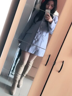 「Honeys（ハニーズ）のアイテム（ダッフルコート）」を使った、RinFFFさん（レディース・157cm）の春コーディネート