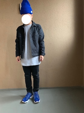 「RAGEBLUE（レイジブルー）のアイテム（ニットキャップ/ビーニー）」を使った、shigeeeさん（メンズ・165cm）の冬コーディネート