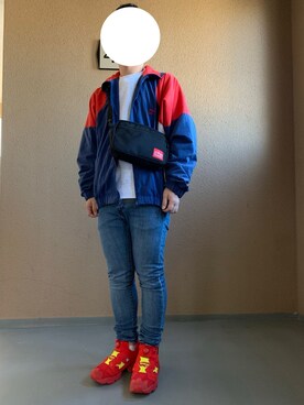 「PUMA（プーマ）のアイテム（ナイロンジャケット）」を使った、shigeeeさん（メンズ・165cm）の秋コーディネート