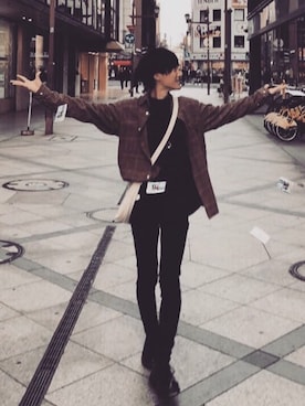 「THE NORTH FACE（ザノースフェイス）のTHE NORTH FACE MUSETTE BAG (ﾅﾁｭﾗﾙ/ﾌﾞﾗｯｸ)（ショルダーバッグ）」を使った、りょっちさん（メンズ・170cm）の秋コーディネート