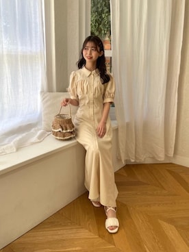 「ブルべ夏」｜𝑬𝒓𝒊𝒓𝒊𝒏さん（レディース・153cm）の春コーディネート