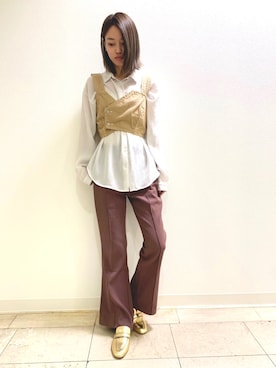 「HIMIKO On Rouge（ヒミコオンルージュ）のアイテム」を使った、HIMIKO  大阪高島屋店さん（レディース・160cm）の秋コーディネート