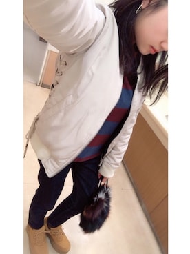 「poudoudou（プードゥドゥ）のアイテム」を使った、おちさん（レディース・155cm）の秋コーディネート