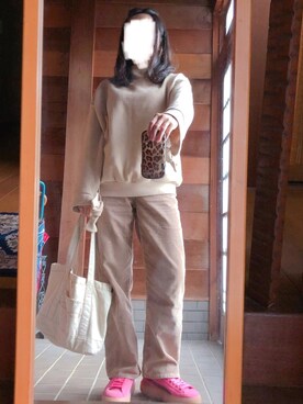 「COQULE（コクレ）のアイテム（スウェット）」を使った、おちさん（レディース・155cm）の冬コーディネート