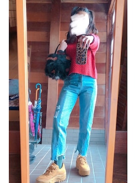 「Freesia（フリージア）のアイテム」を使った、おちさん（レディース・155cm）の冬コーディネート