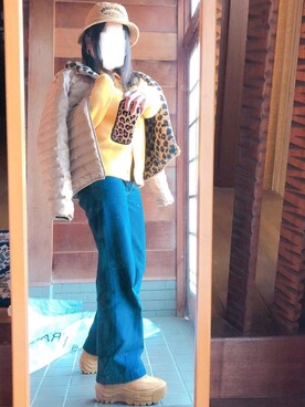 「Right-on（ライトオン）のアイテム（ダウンジャケット/コート）」を使った、おちさん（レディース・155cm）の冬コーディネート