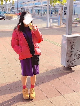 「SEVENDAYS=SUNDAY（セブンデイズサンデイ）のアイテム（ダウンジャケット/コート）」を使った、おちさん（レディース・155cm）の冬コーディネート