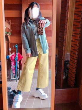 「COQULE（コクレ）のアイテム（ジャケット/アウター）」を使った、おちさん（レディース・155cm）の春コーディネート