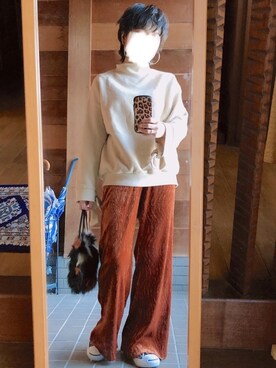 「COQULE（コクレ）のアイテム（スウェット）」を使った、おちさん（レディース・155cm）の冬コーディネート