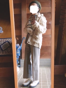 「COMME　CA COMMUNE（コムサコミューン）のアイテム（ジャケット/アウター）」を使った、おちさん（レディース・155cm）の冬コーディネート